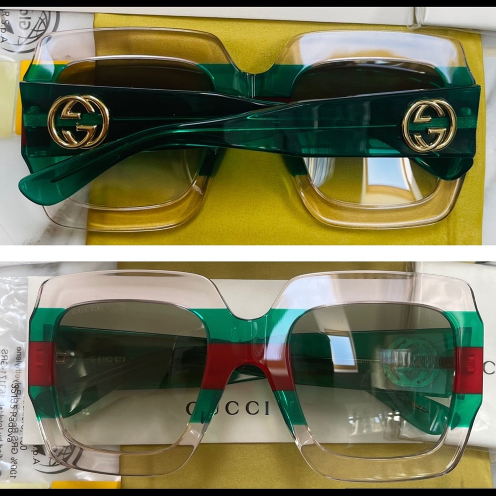 GUCCI MULTI GREEN SUNGLASSES FROM THE URBAN COLLECTION AS SEEN ON J LO & CELEBS - Picture 2 of 16